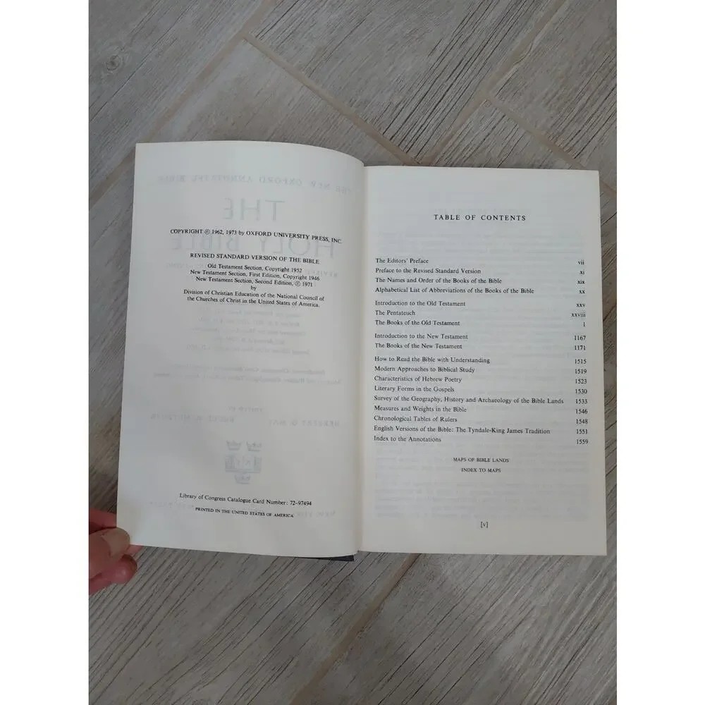 Vtg The New Oxford Annotated Bible RSV Hardcover Revised Standard Version 1973